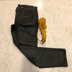 Joe’s Jeans coated moto Jean in dark grey